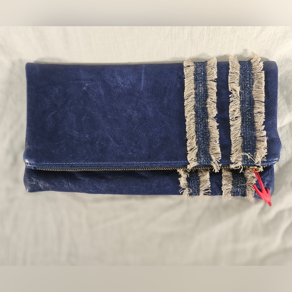 Corroon Blue Fringe Clutch
